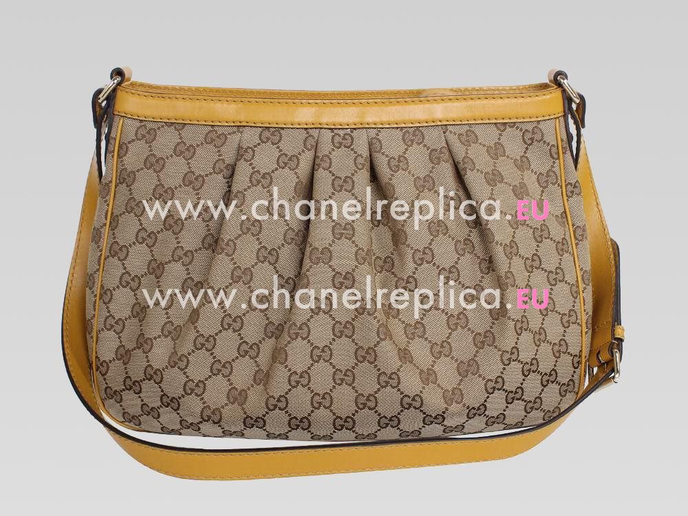 Gucci G-logo Fabric Shouldbag With Sienna Cowhide sides GU455455