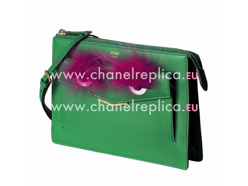 Fendi Petite 2Jours Bag Bugs Cowhide Hand/shouldbag Green/Purple F1548672
