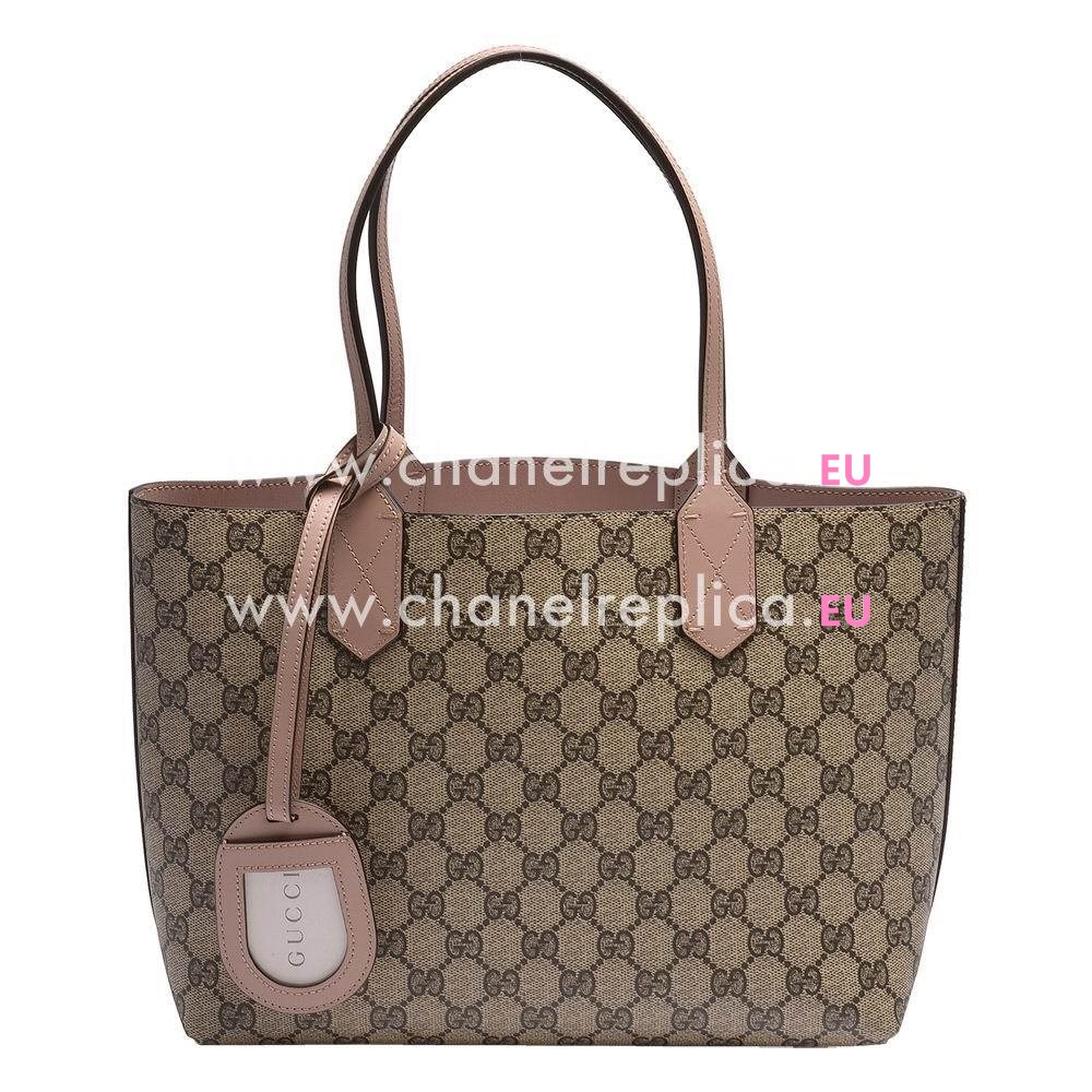 Gucci Reversible Classic GG Canvas Calfskin Tote Bag In Pink G6111409