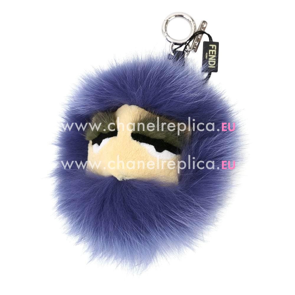 FENDI Bag Bugs The Fox Pandent Blue Purple F1548740