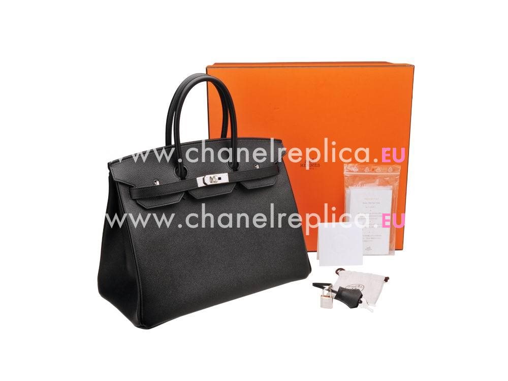 Hermes Birkin 35 Epsom Leather Jet Black Palladium Hand Sew H1035BSS