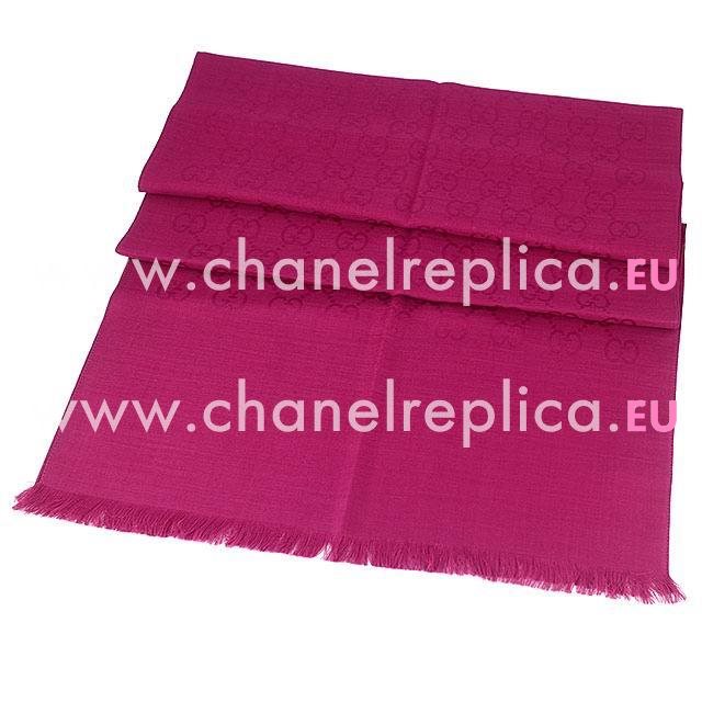 Gucci G Logo Wool Silk Scarf Peach Purple G6102825