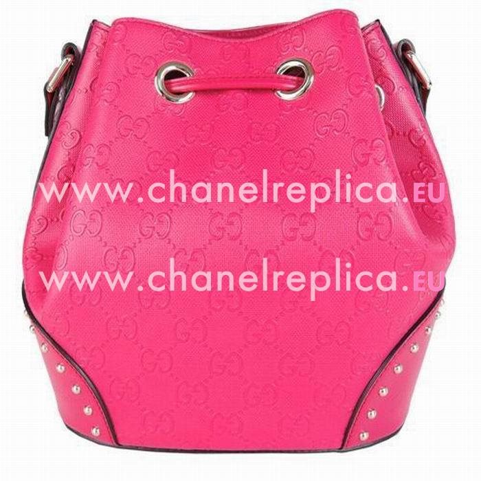 Gucci Bright Diamante GG Calfskin Canvas Bag In Peach Red G559451