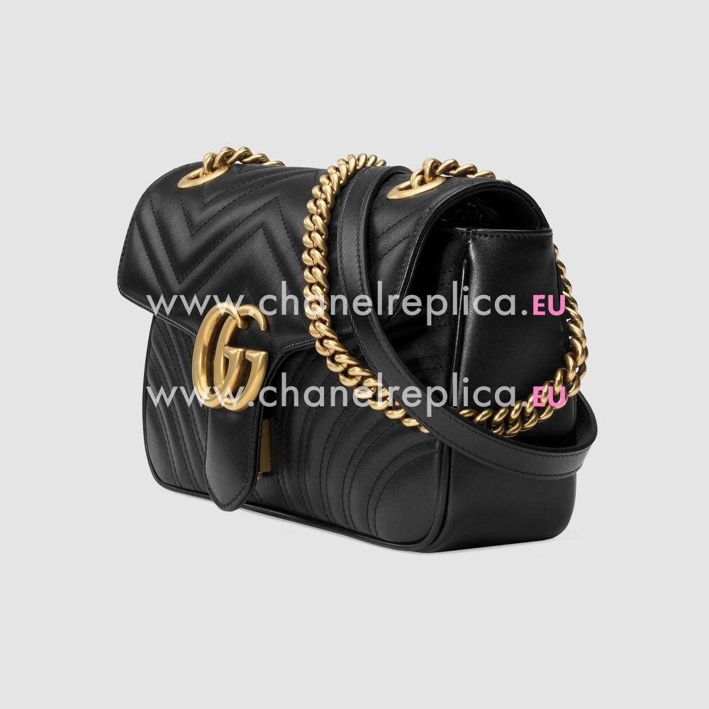 Gucci GG Marmont Matelasse chevron Shoulder Bag Black 443497 DRW3T 1000