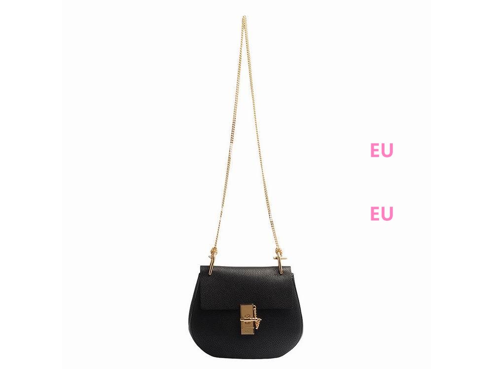 Chloe Drew Clemence Leather Golden Chain Bag Black CH982803