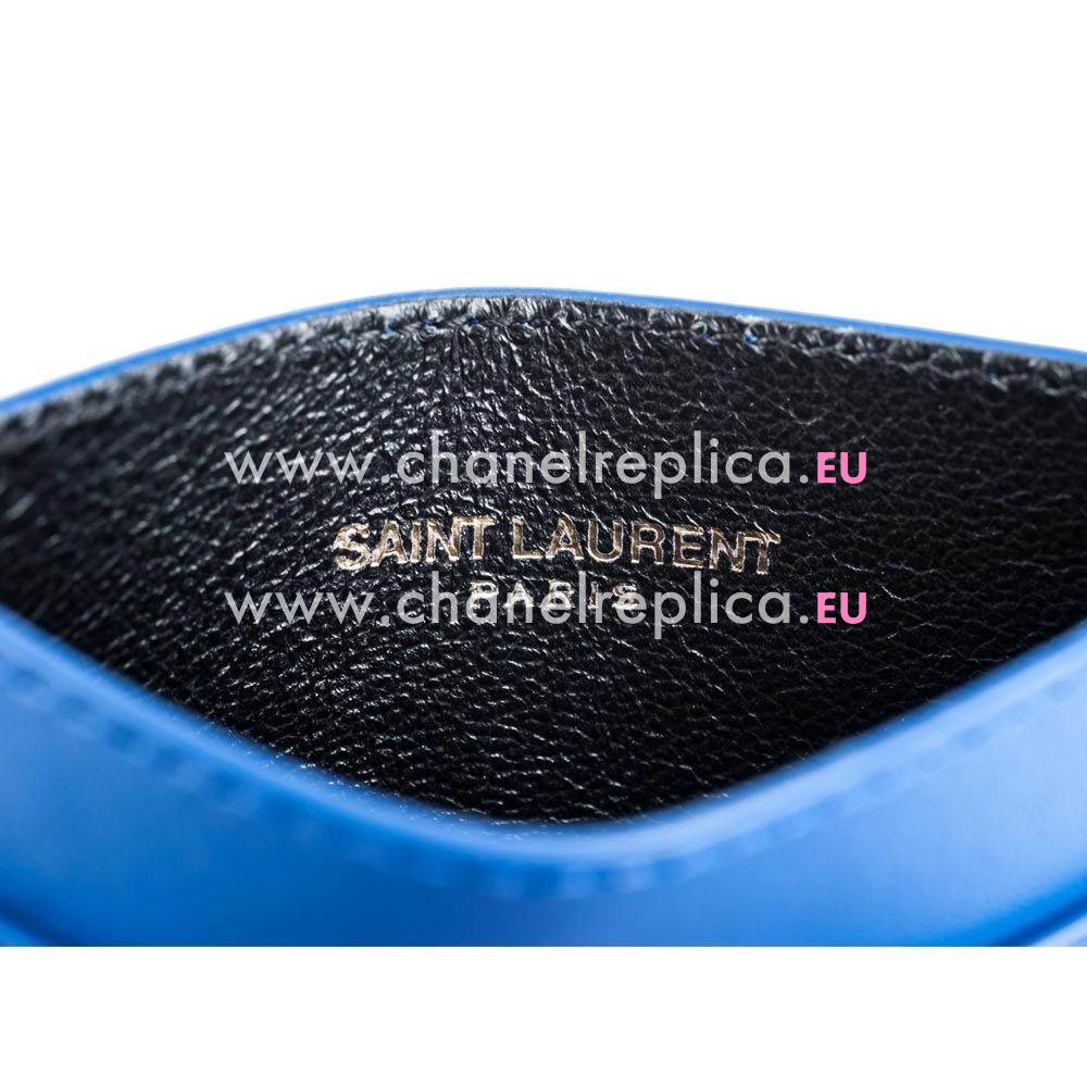 YSL Saint Laurent Paris Caviar Calfskin Y Cardcase In jewelry blue YSL5145581