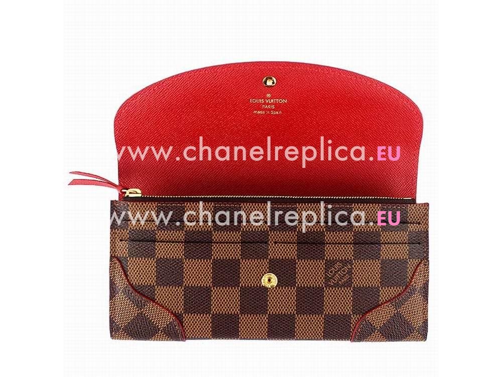 Louis Vuitton Damier Ebene Canvas Caissa Wallet Cherry N61221