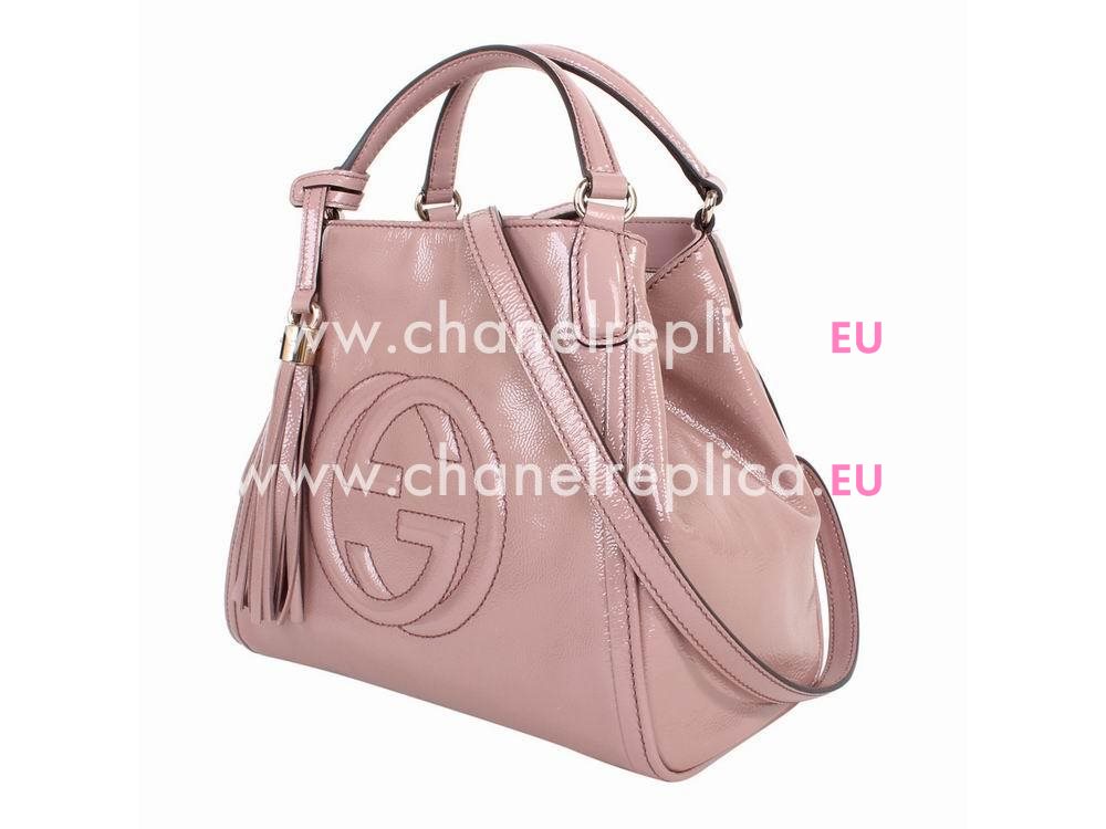 Gucci Soho GG Calfskin Patent Leather Bag Pink G336751