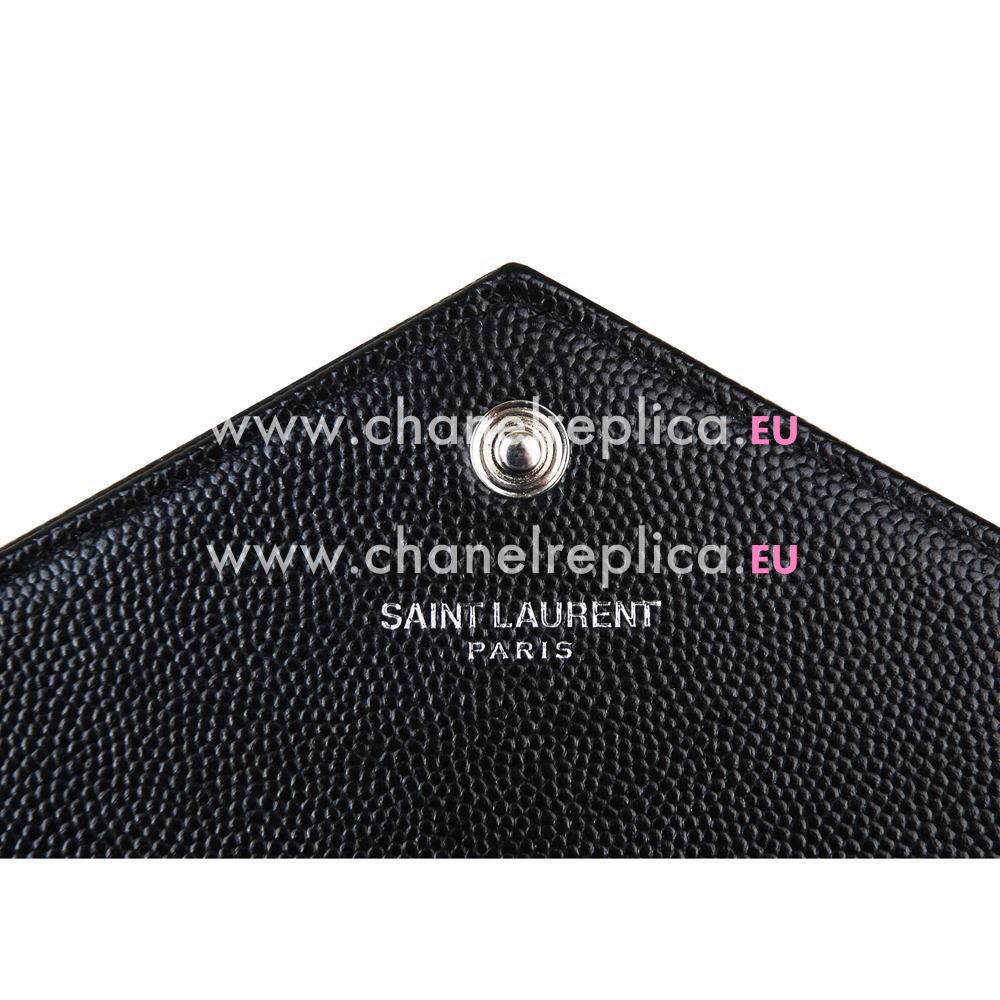 YSL Saint Laurent Classic YSL logo Caviar Calfskin Bag Black Y6120225