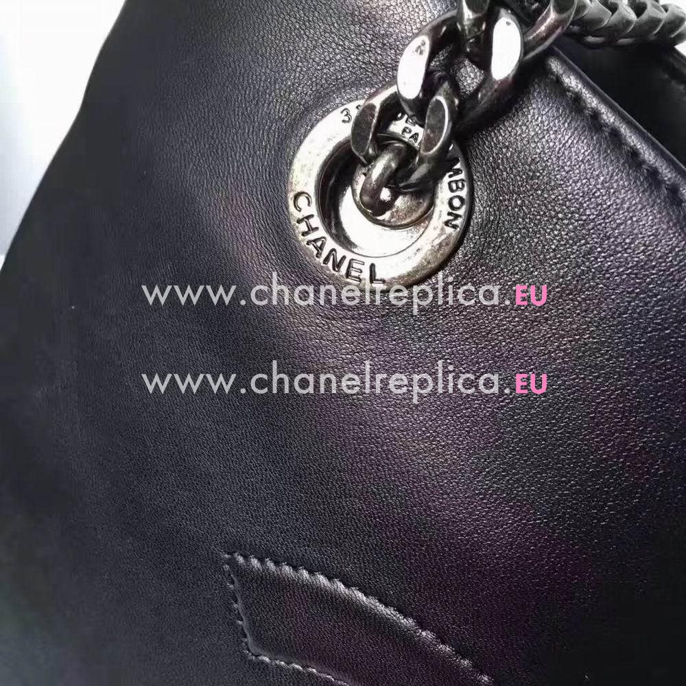 CHANEL Classic CC logo Lambskin Shoulder Bag In Black C7033006