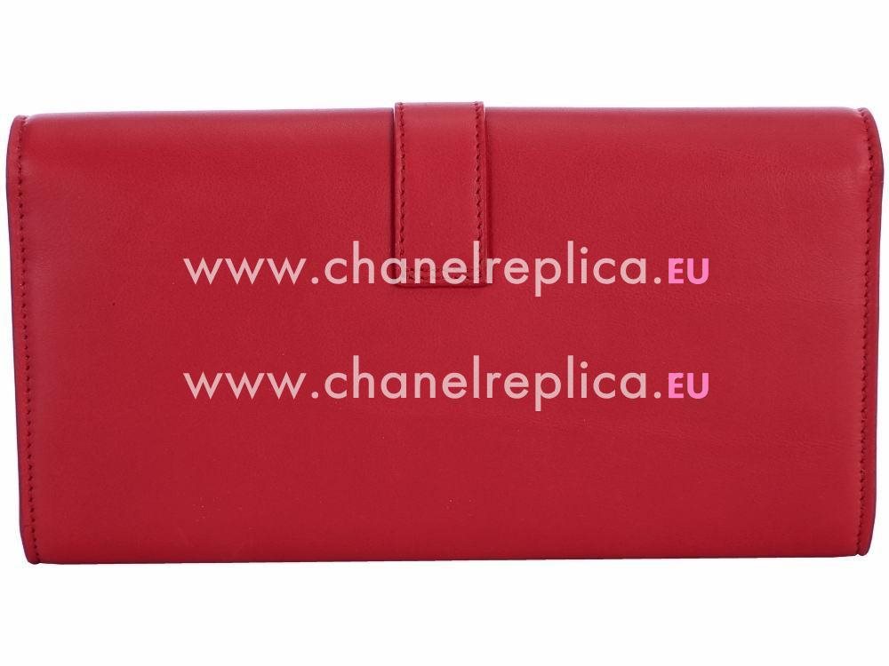 YSL Chyc Leather Leather Clutch Y Calfskin Wallets In Red YSL4709957