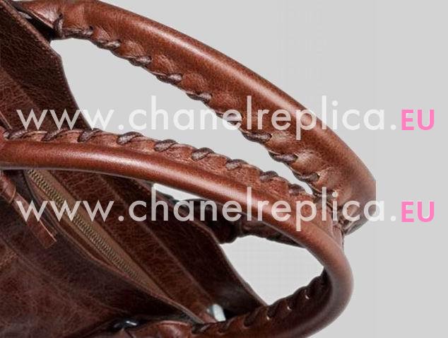 Balenciage Part Time Top Leather Bag In Chestnut 168028CH