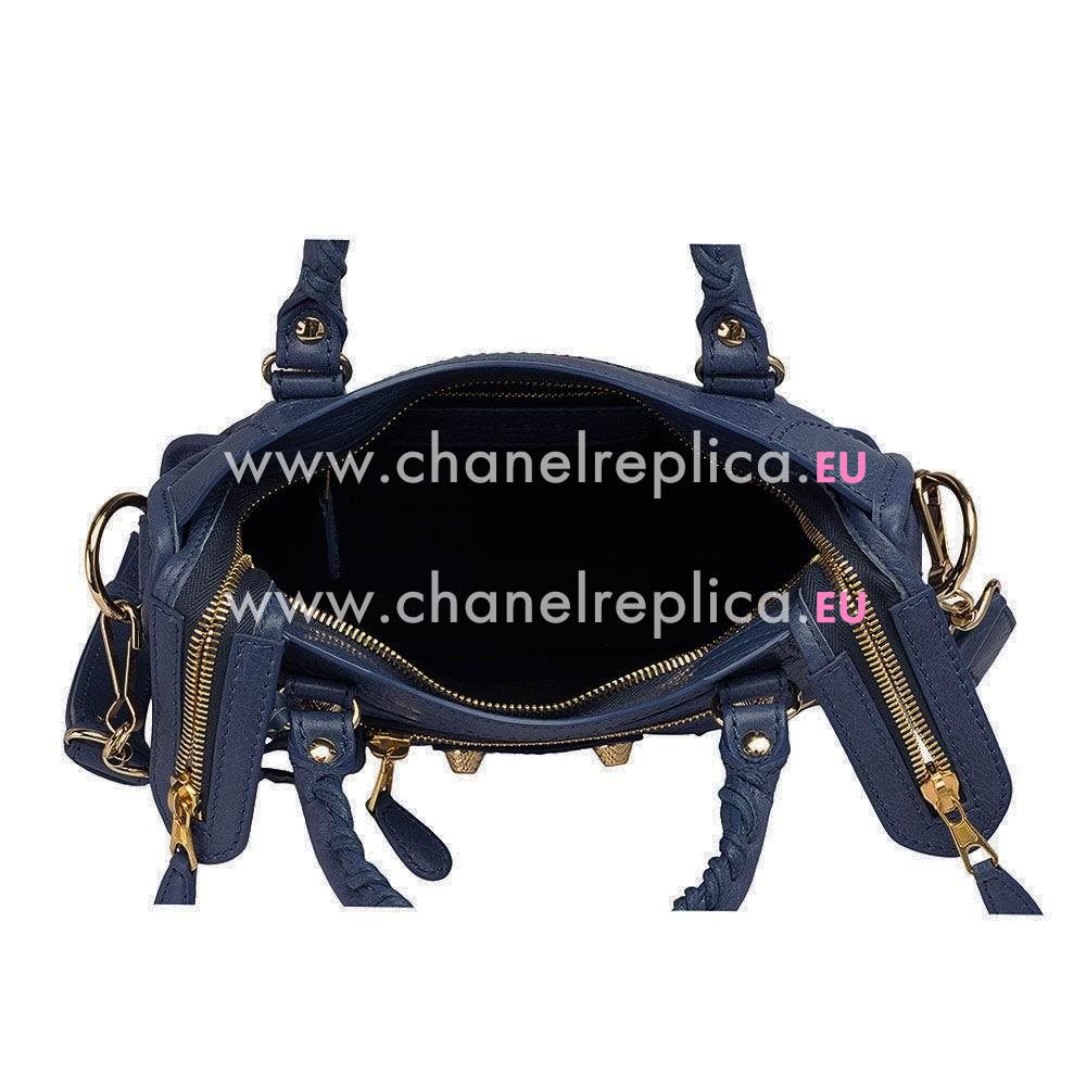 Balenciage City Lambskin Gold hardware Classic Mini Bag Deep Blue B2055047