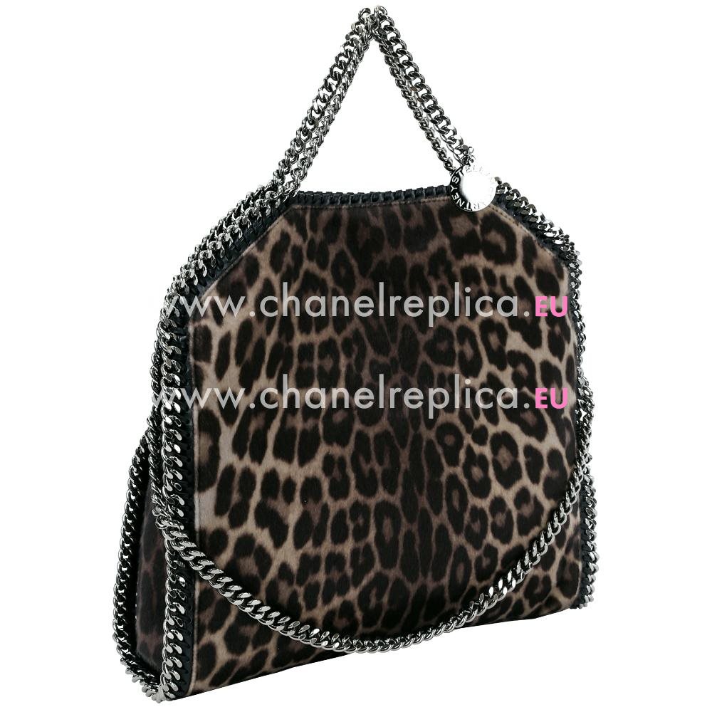 Stella McCartney Falabella Medium Silver Chain Leopard Print S818018