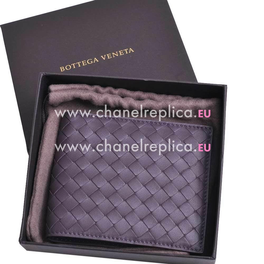 Bottega Veneta Classic Weave Nappa Wallet In Deep Lavender BV6112909