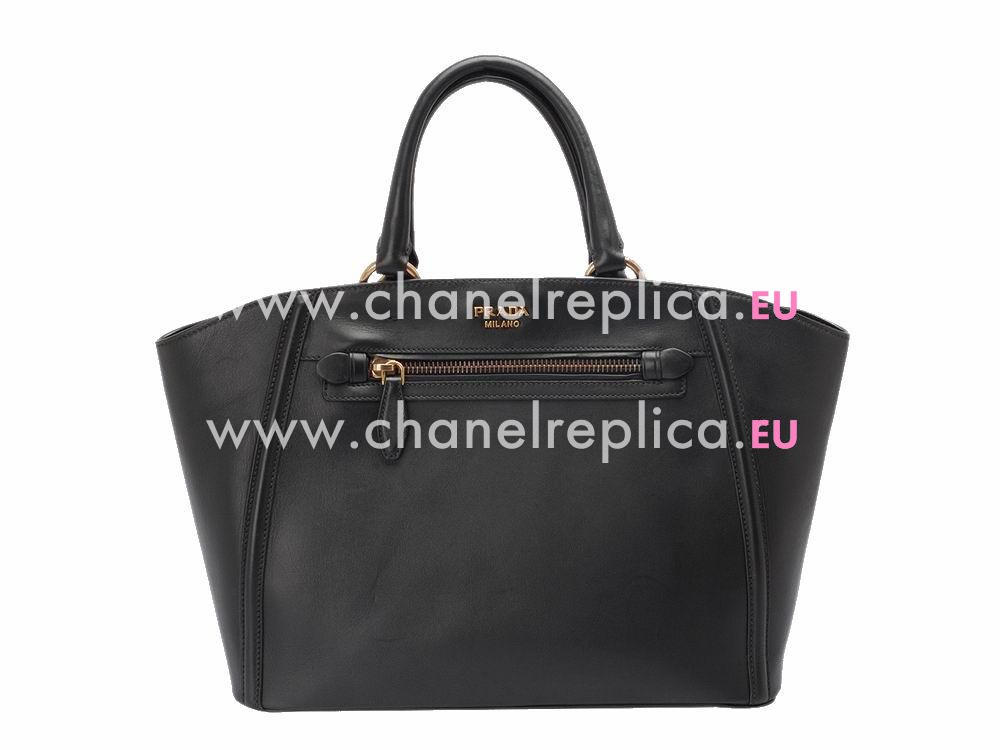 Prada City Calf Triangle Logo Handhand Black P457425