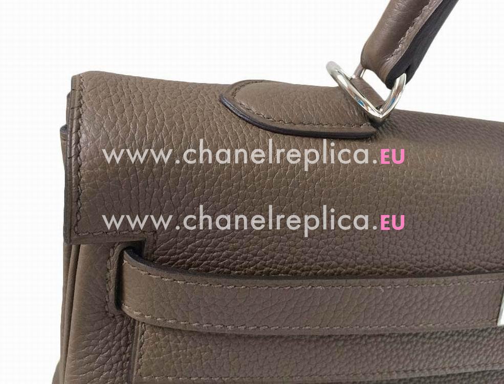 Hermes Kelly 35 Taupe Togo Leather Palladium Hand Sew Bag HK1035KTW
