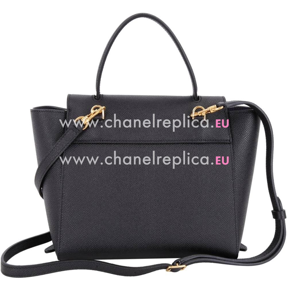 Celine Nano Calfskin Leather Handbag In Black CE588277