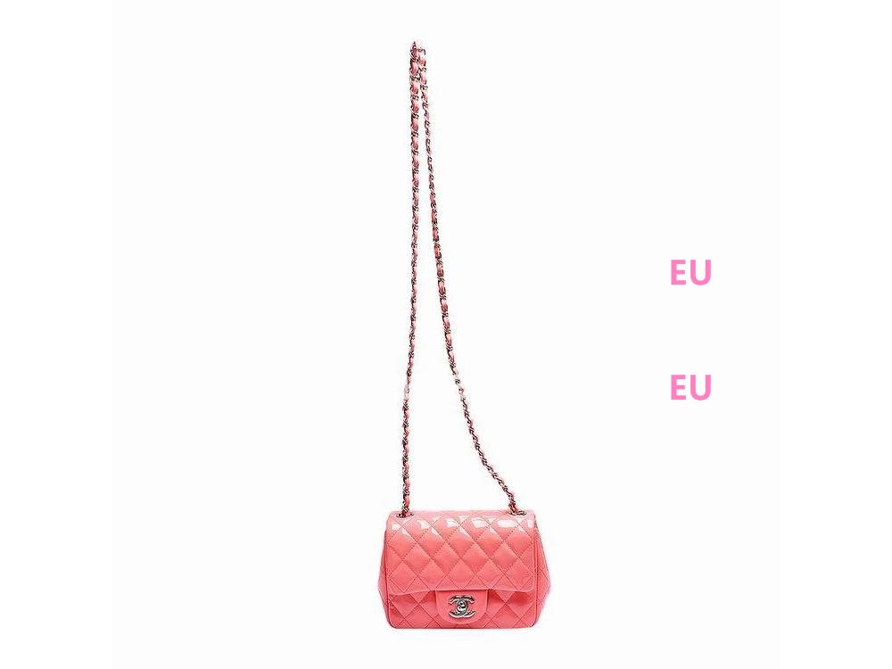 Chanel Mini Coco 2.55 Patent Flap Bag Hot Pink(Silver) A35226