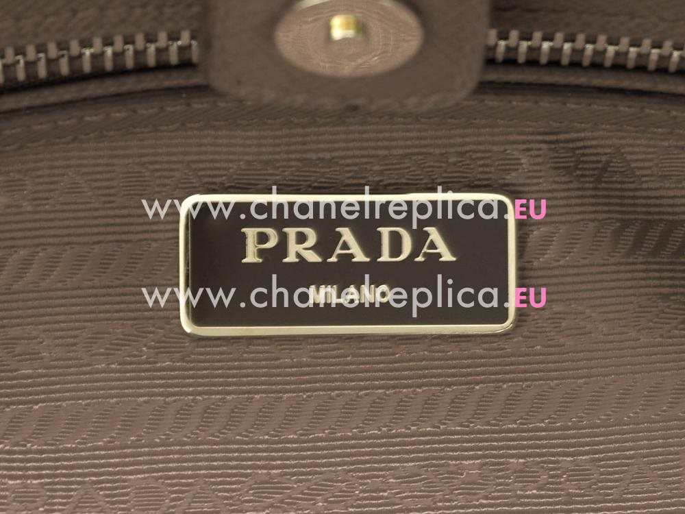 Prada Saffiano Lux Scratch Resistant Calfskin Handbag Lotus Grey P97145