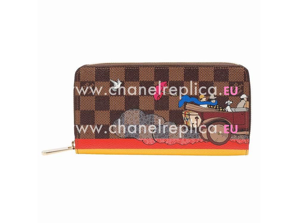 Louis Vuitton Damier Ebene Canvas EVASION Long Wallet N61241