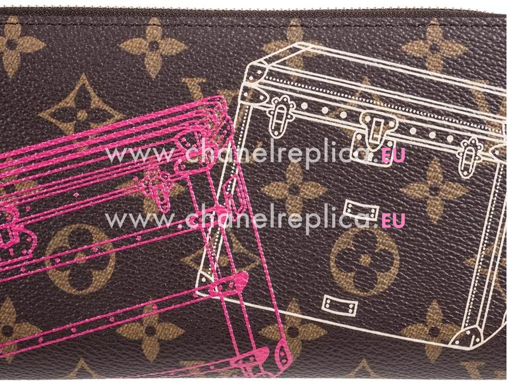 Louis Vuitton Damier Ebene Canvas Zippy Wallet Luggage Design M58507