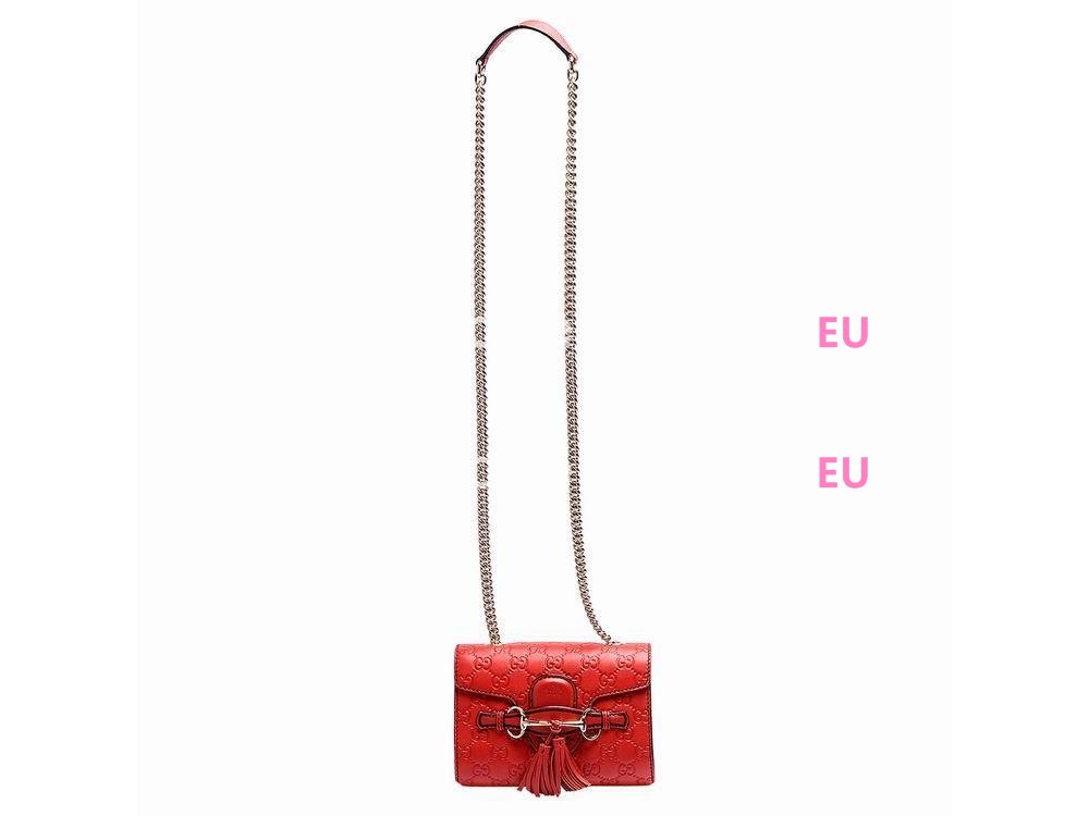 Gucci Emily Guccissima GG Calfskin Mini Bag Red CA794822