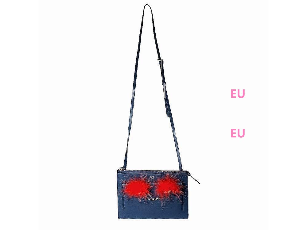 Fendi Petite 2Jours Bag Bugs Cowhide Hand/shouldbag Blue/Red F1548673