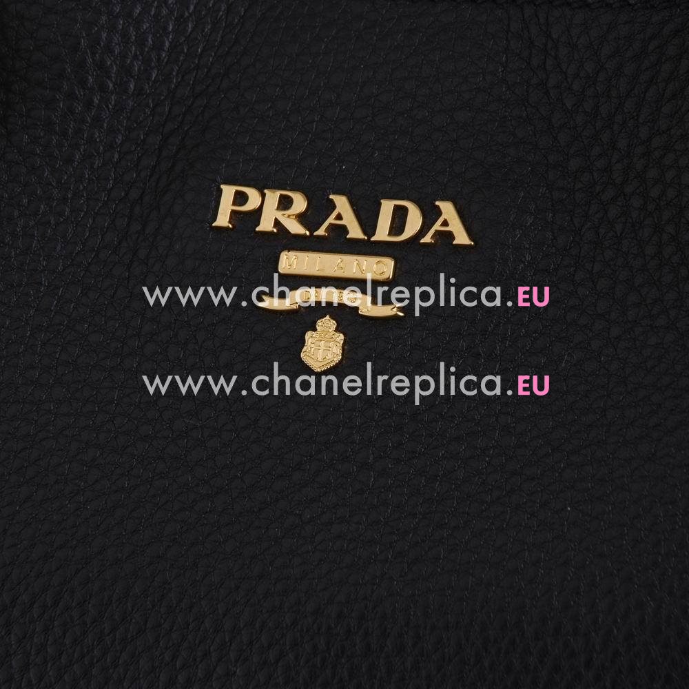 Prada Classic Triangle Logo Calfskin Shouldbag Black P7011912