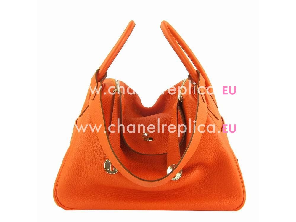 Hermes Lindy 34 Orange Clemence Bag With Gold Hardware LD349JTCTN