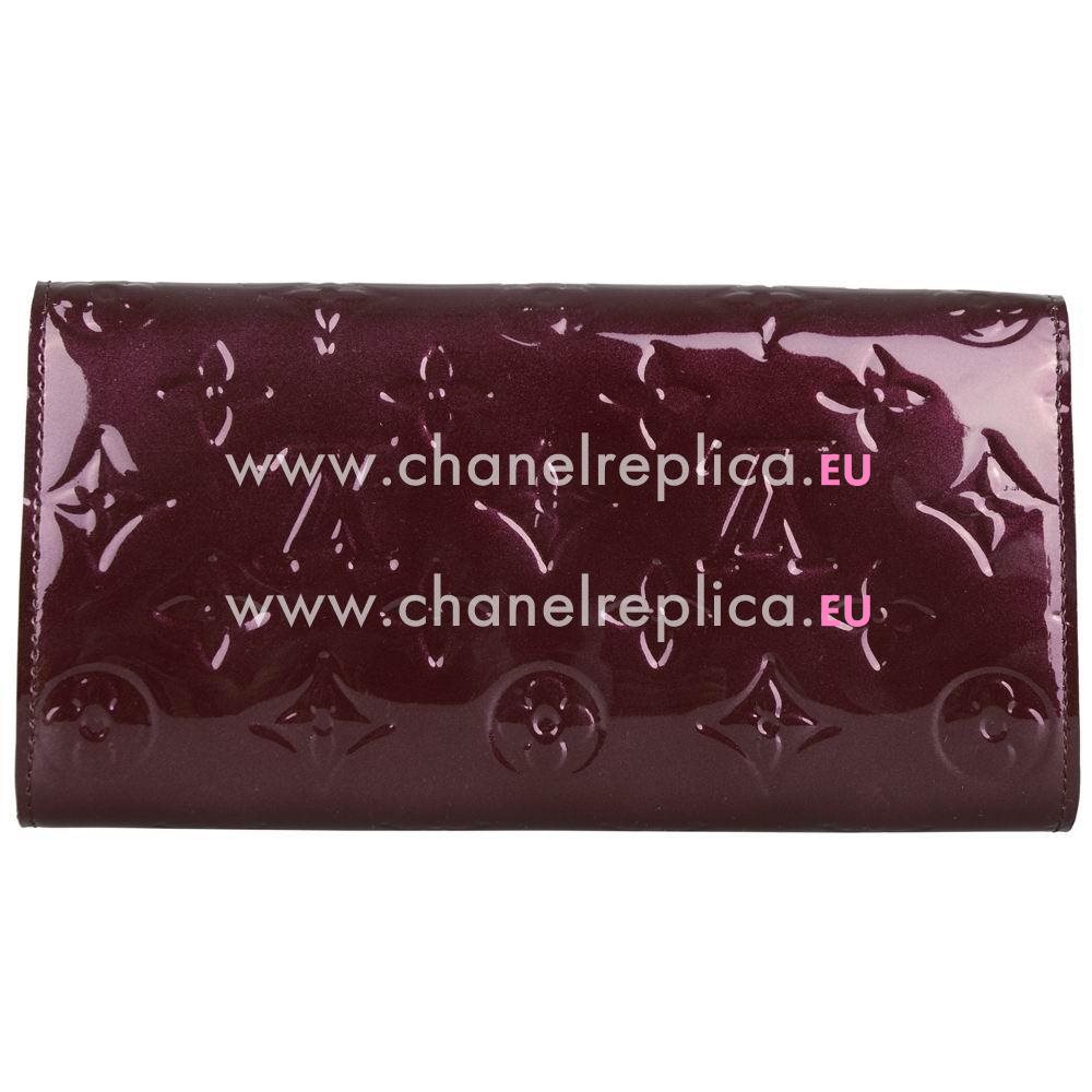 Louis Vuitton Classic Patent Leather Calfskin Wallet In Purple M91521