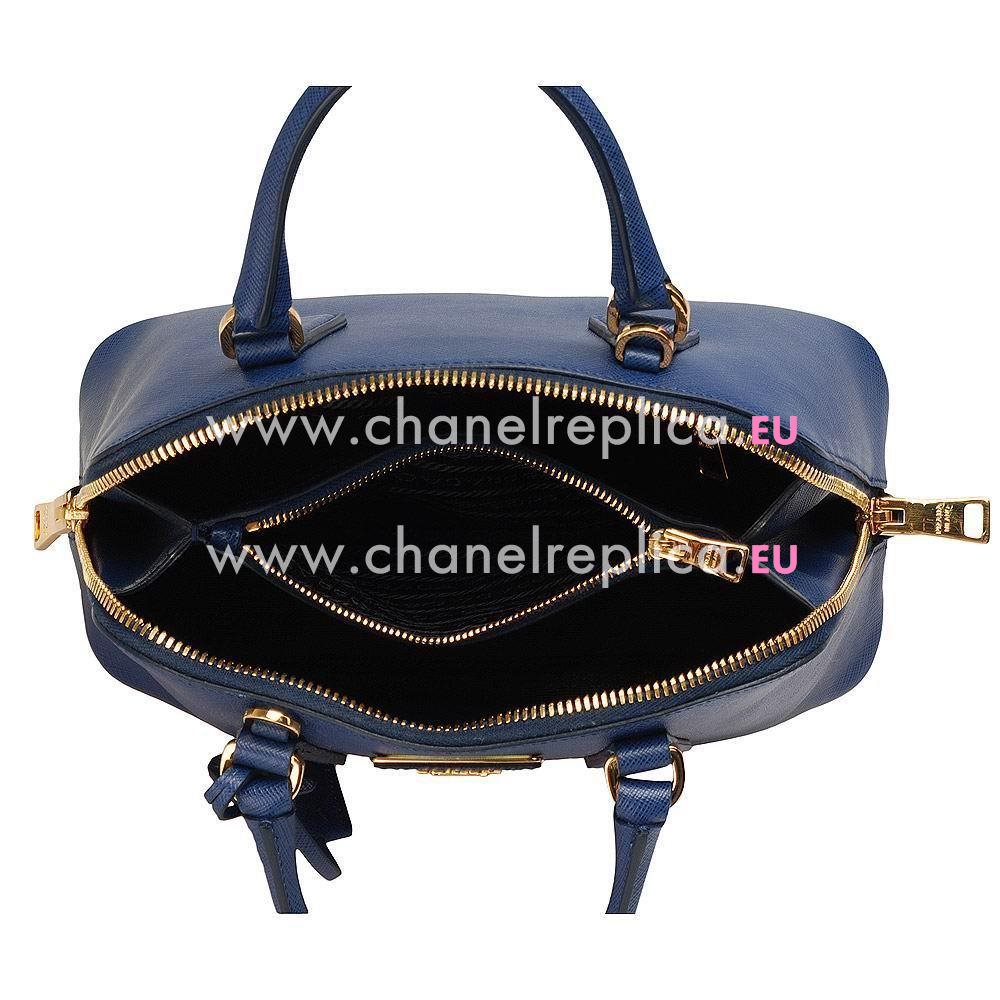 Prada Lux Saffiano Classic Triangle Logo Cowhide Handle/Shoulder Bag DeepBlue PR5318077