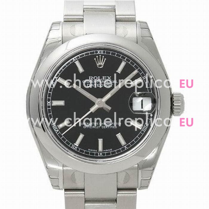 Rolex Datejust Automatic 37mm Stainless Steel Watch Black R178240-3