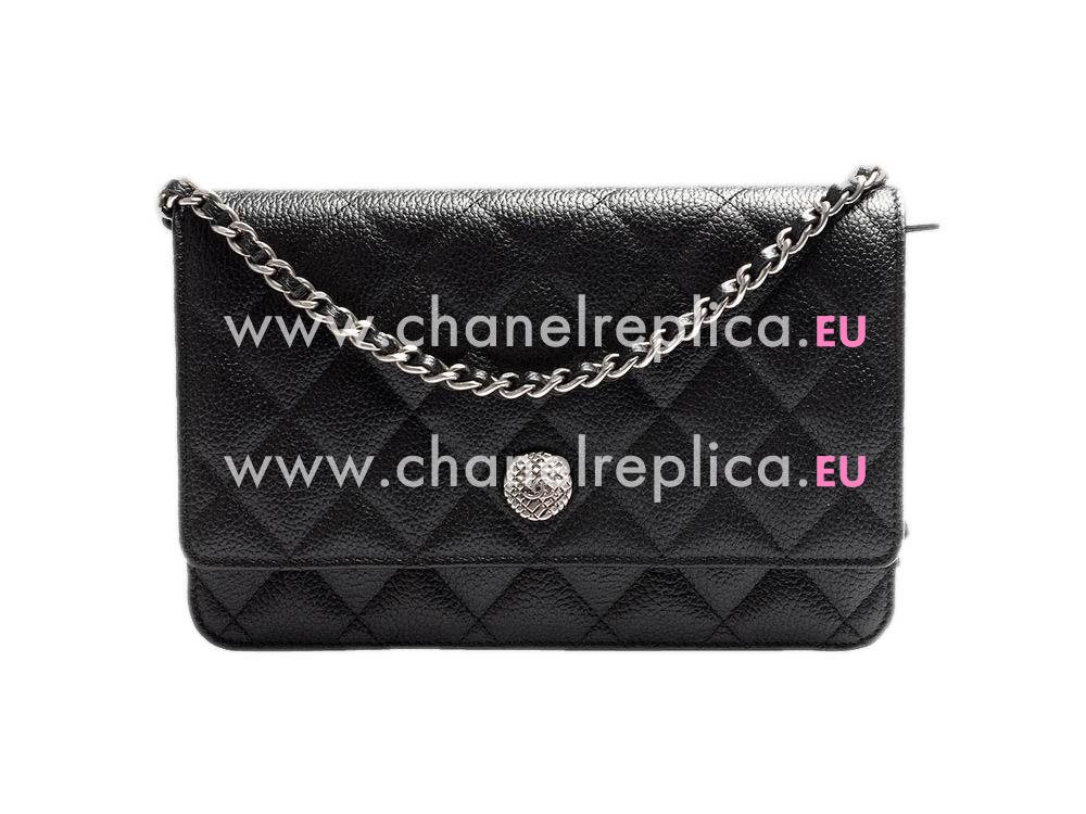 Chanel Retro CC Caviar Woc mini Flap Bag Long Chain Black A58350