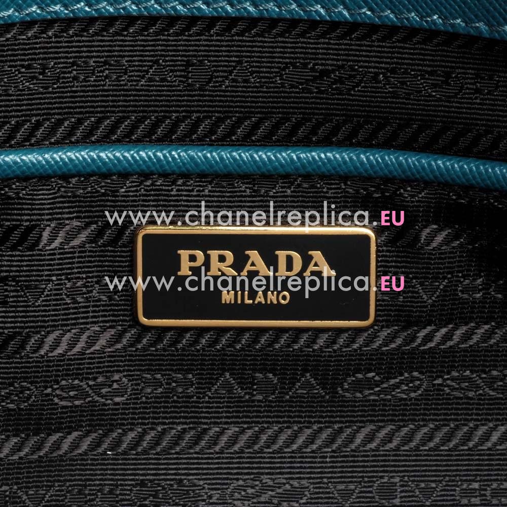 Prada Saffiano Leather Triangle Logo Bag Lake Blue PR588557