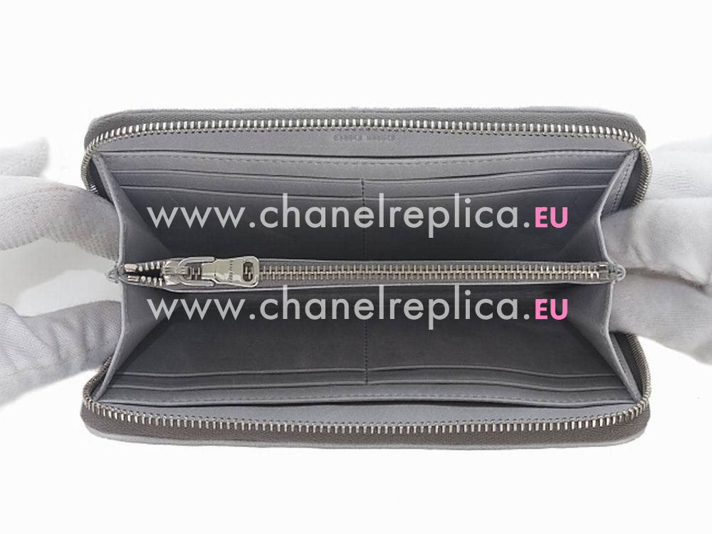 Miu Miu Matelassé Nappa Wallet In Gray MM5199166