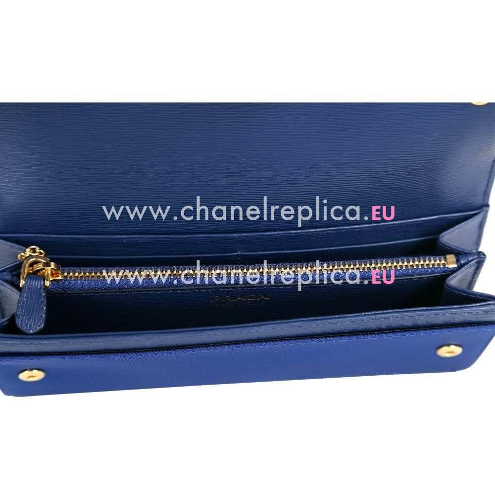Prada Saffiano Metal Triangle Logo Cowhide Should/Handle bag In Blue PR161016002