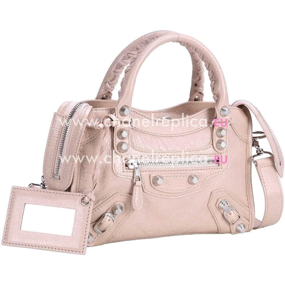 Balenciage City Lambskin Silvery hardware Classic Mini Bag Pink B5660898