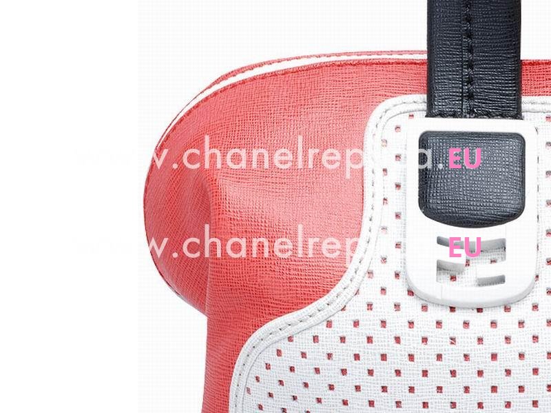 Fendi Chameleon Calfskin bag White/Strawberry Red F501464