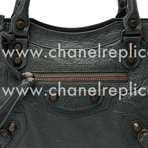 Balenciage City Lambskin Aged Brass hardware Classic Mini Bag Gray B5935035