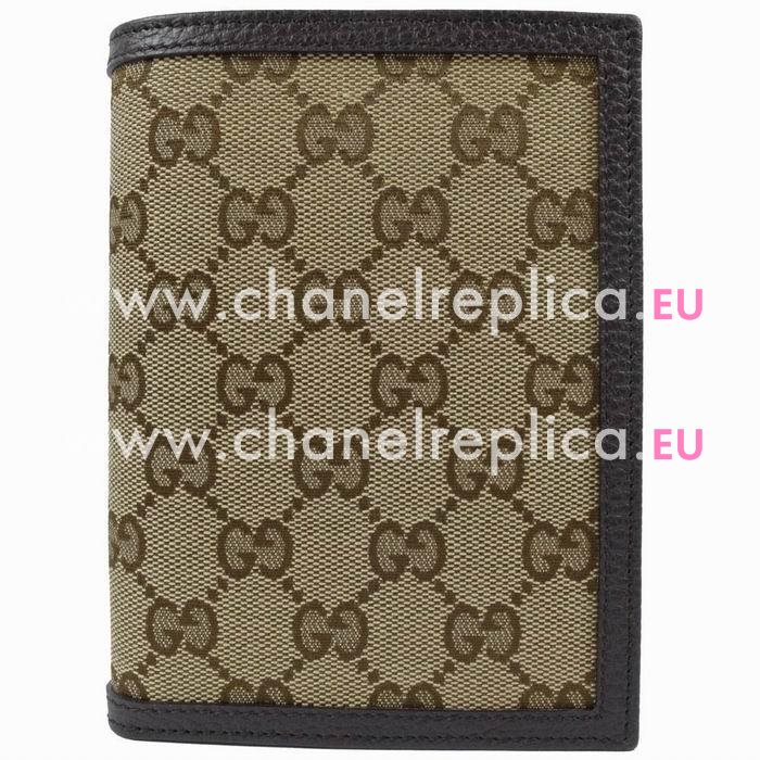Gucci Classic GG Canvas Calfskin Wallet In Camel/Coffee G7041114