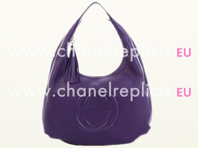 Gucci Soho Embossed Calfskin Tote Bag Purple G348924