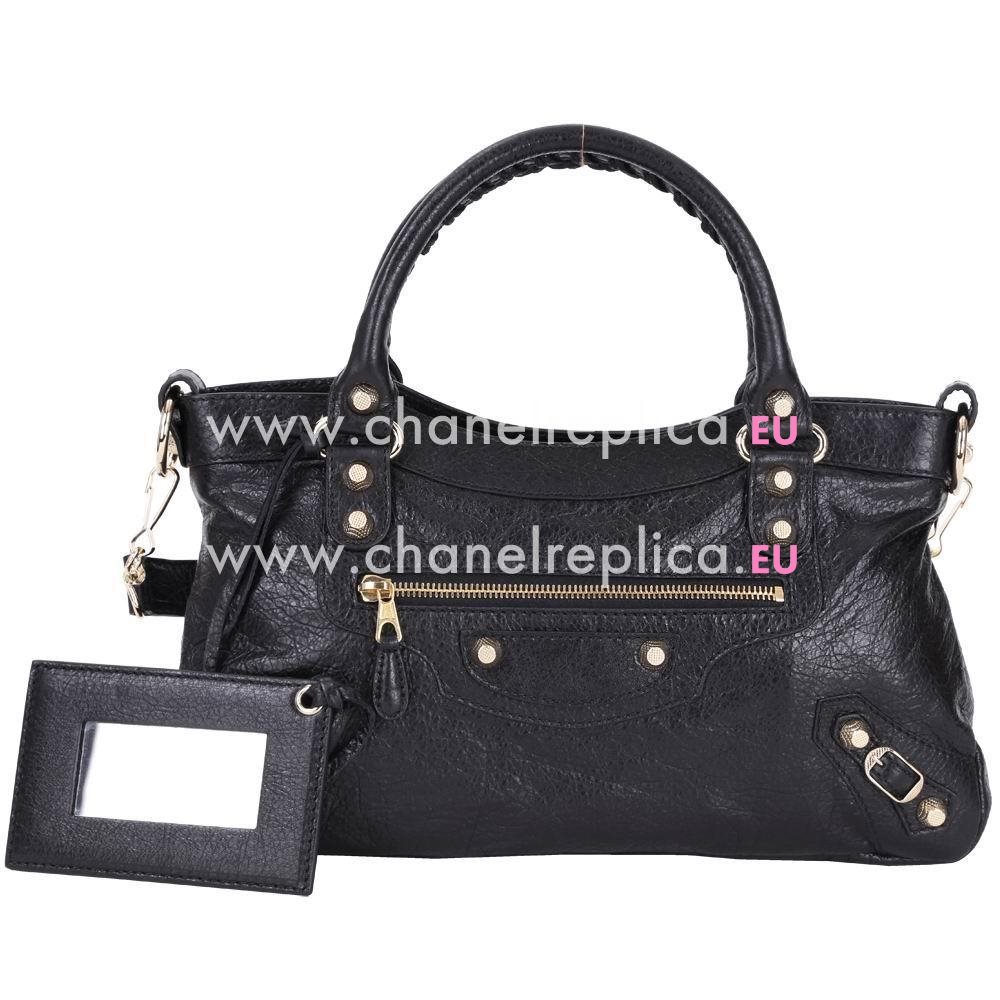 Balenciage Gaint 12 First Lambskin Gold hardware Bag Black B2055101