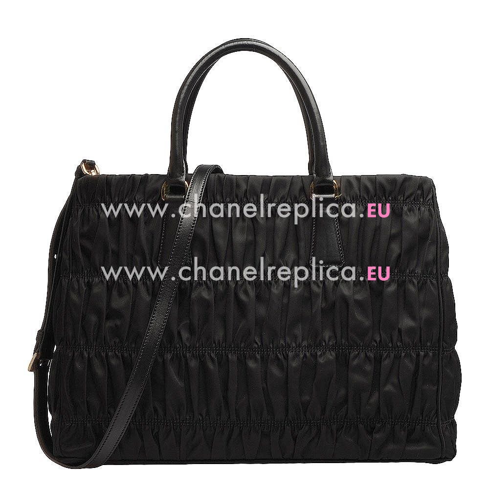 Prada Nylon Tessuto Gaufre Large Tote In Black PR565811