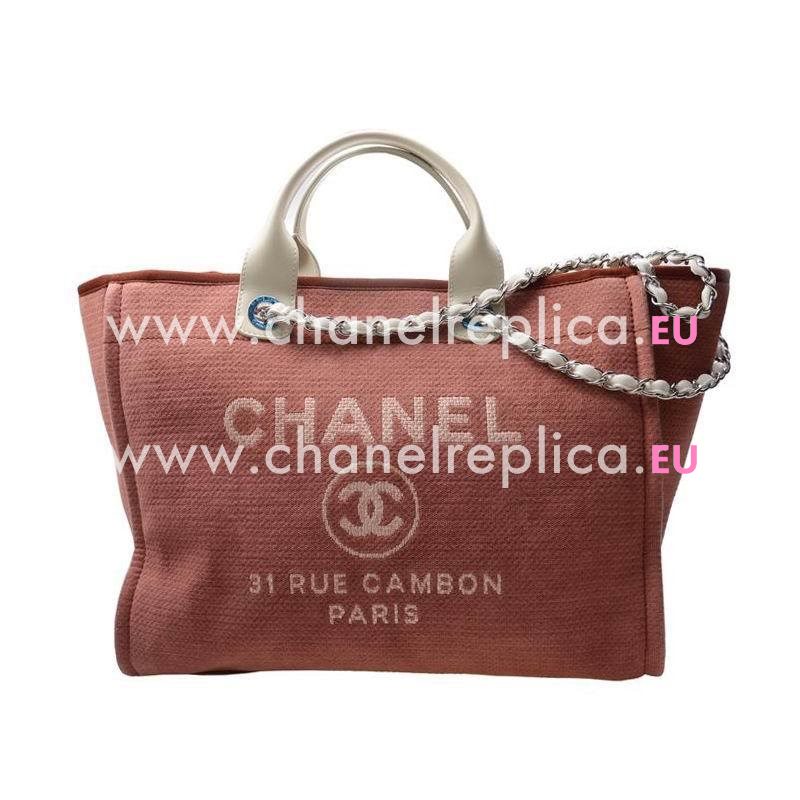 Chanel Deauville Double CC LOGO Denim Canvas Calfskin Silver Chain Bag A66941CREDHT