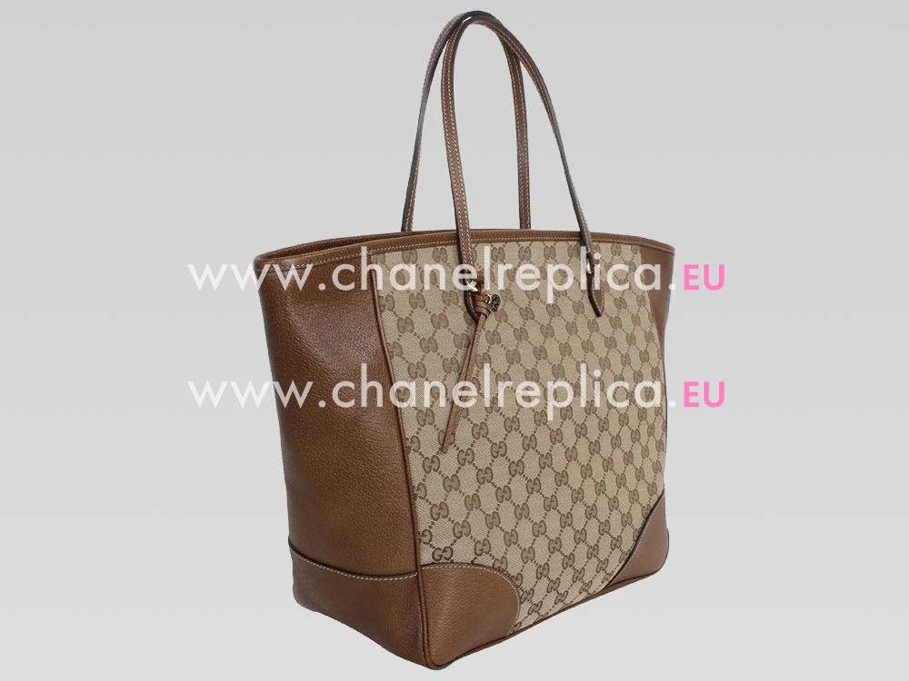 Gucci GG Fabric And Cowhide Leather In Coffee Bag GU455670