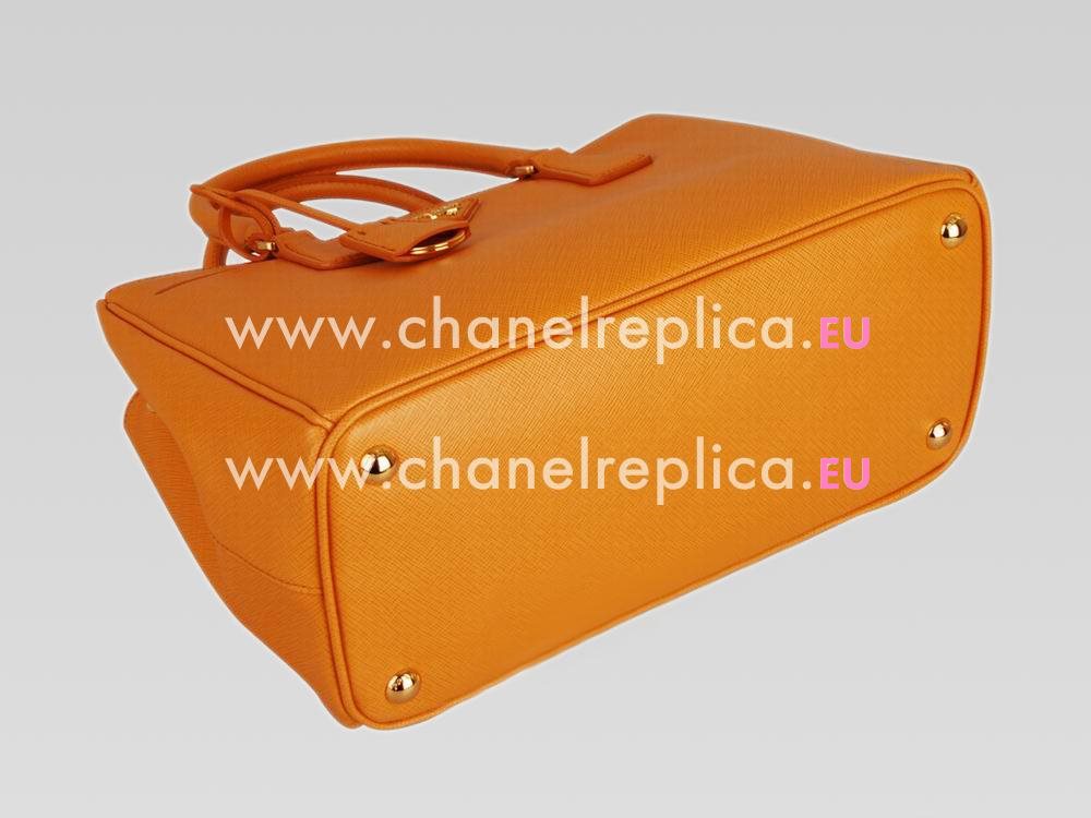 Prada Saffiano Lux Triangle Logo Small Size Handhand Orange P467948