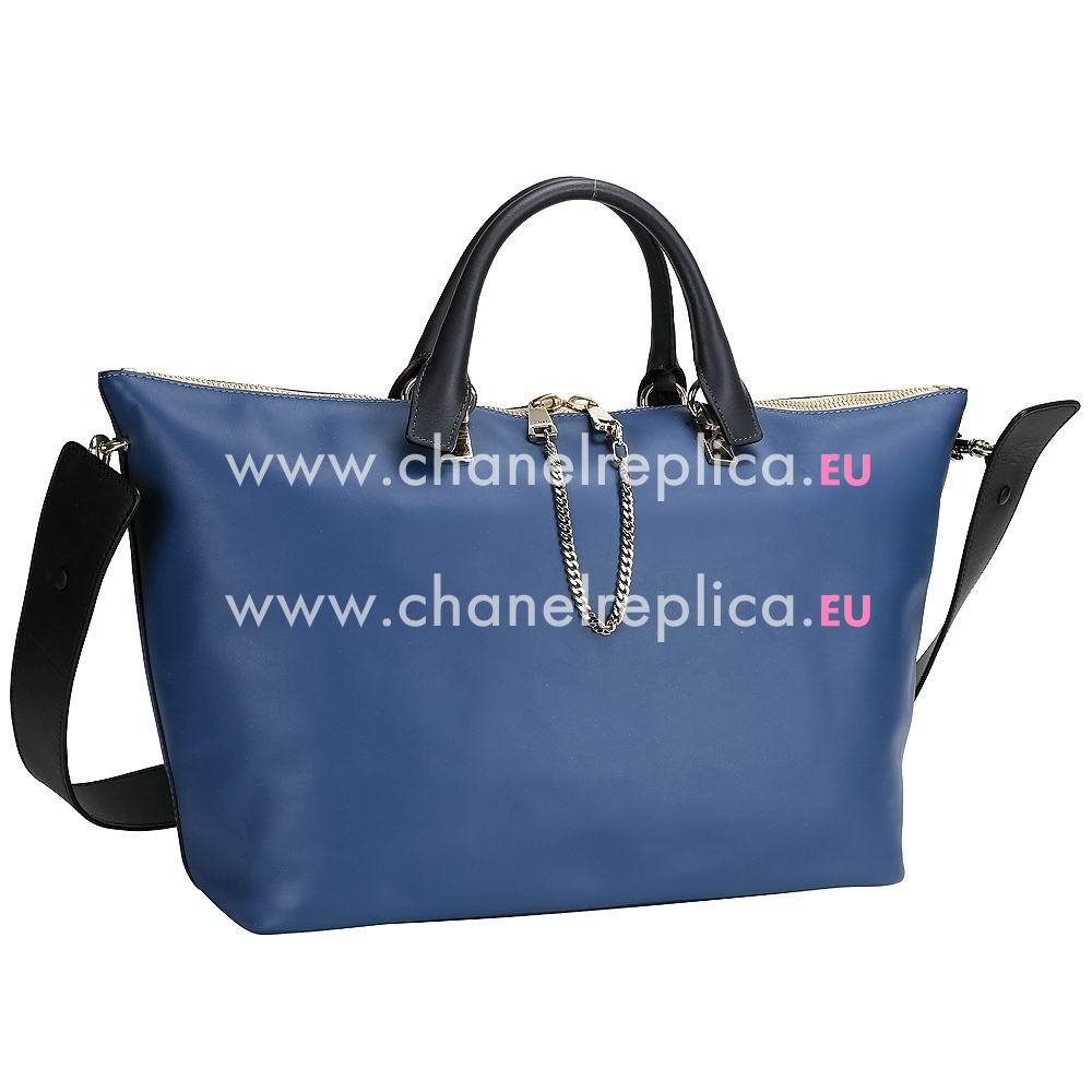 Chloe Baylee Calfskin Hand Bag In Black/Blue C5062427