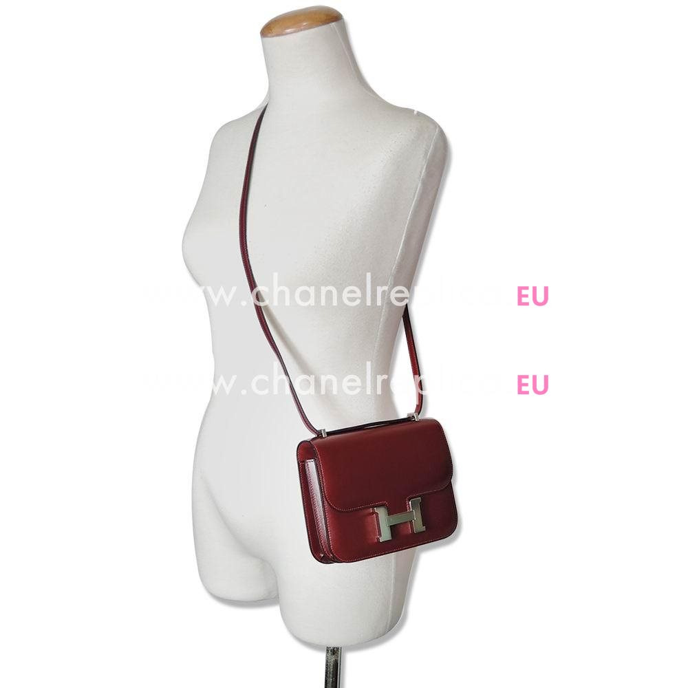 Hermes Constance Swift Calfskin Shoulder bag Burgundy H7041901