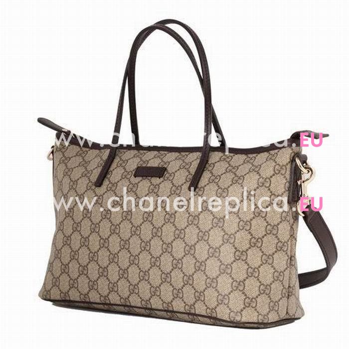 Gucci Supreme GG Plus Calfskin Tote Bag In Coffee G6111502